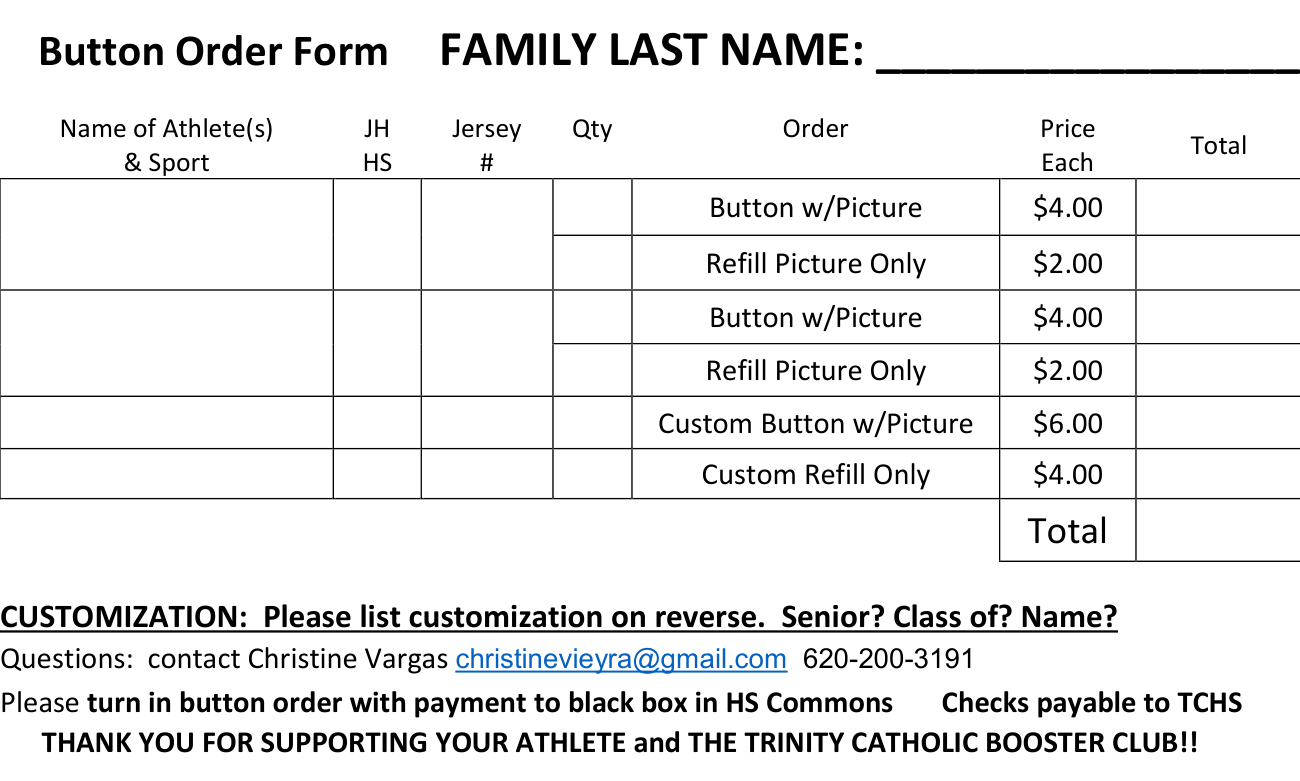 Sport Button Order Form